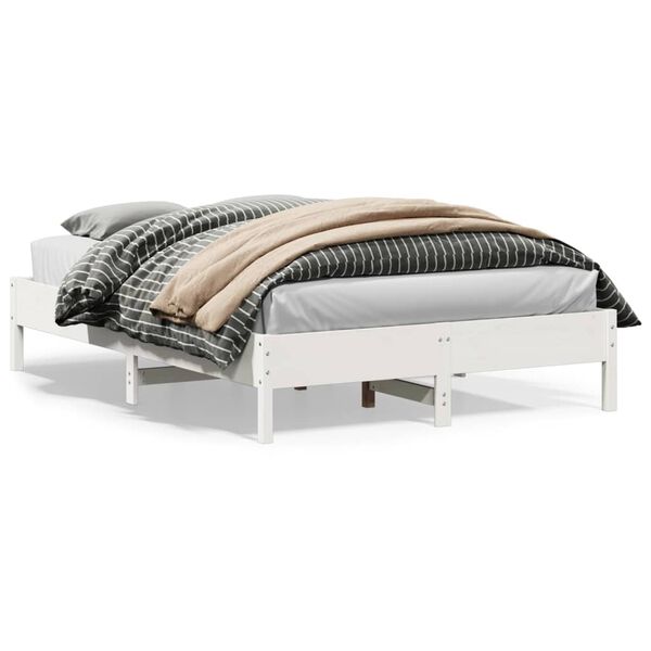 vidaXL Cadre de lit sans matelas blanc 150x200 cm bois de pin massif