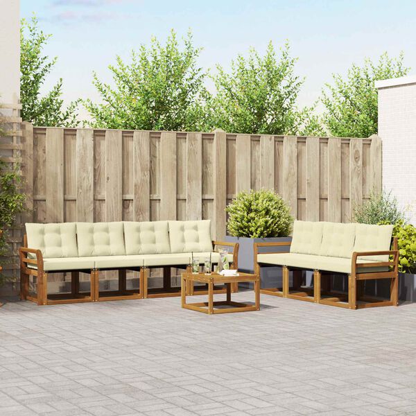 vidaXL Ensemble de canap&eacute;s d'ext&eacute;rieur 8 pcs Naturel et Cr&egrave;me