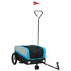 vidaXL Remorque de v&eacute;lo noir et bleu 30 kg fer