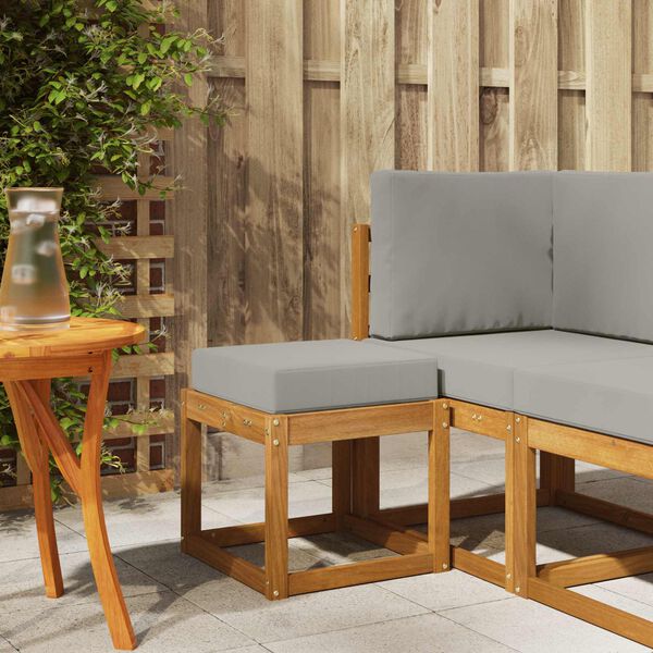 vidaXL Banc de Tabouret Gris Naturel et Clair 43 x 43 x 37 cm