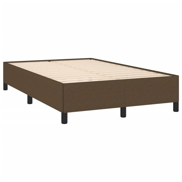 vidaXL Sommier &agrave; lattes de lit et matelas marron fonc&eacute; 120x190cm tissu