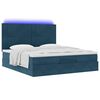 VidaXL Cadre de lit ottoman avec matelas bleu fonc&eacute; 180x200 cm velours