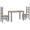 vidaXL Ensemble &agrave; manger Panama 3 pcs gris bois de pin massif