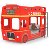 vidaXL Lit superpos&eacute; Bus de Londres Rouge MDF 90x200 cm