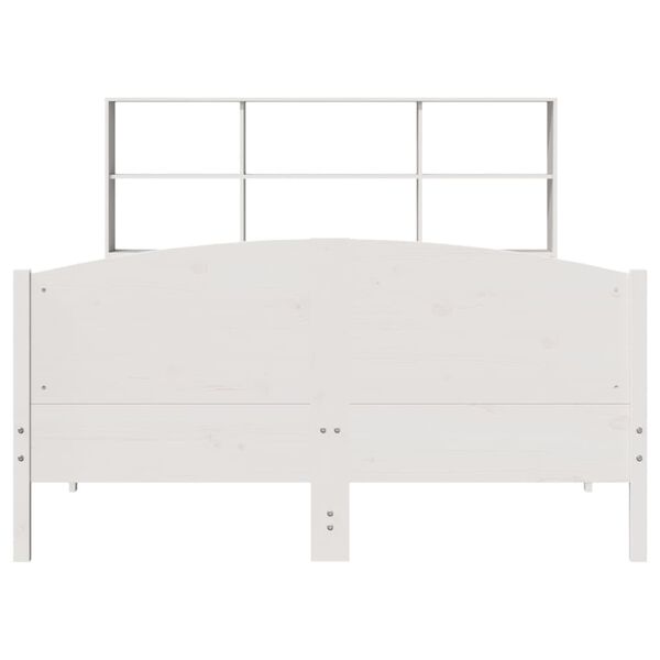 vidaXL Lit biblioth&egrave;que sans matelas blanc 160x200 cm bois pin massif