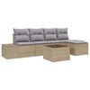 vidaXL Ensemble de canap&eacute; de jardin 5 pc Beige et Gris clair polyrotin