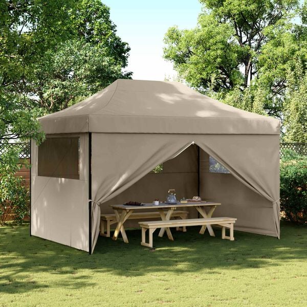 vidaXL Tente de f&ecirc;te Taupe 279 x 410 x 315 cm Tissu Oxford