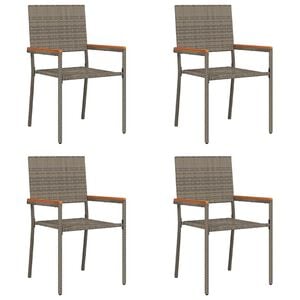 vidaXL Chaises empilables de jardin 4 pc Gris et marron