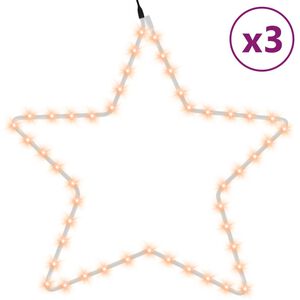 vidaXL Figures d'étoiles de Noël avec 48 LED 3 pcs Blanc chaud 56 cm