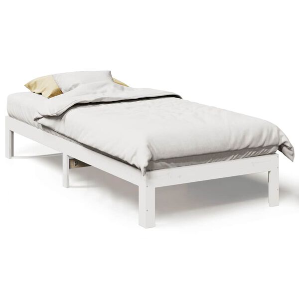 vidaXL Cadre de lit sans matelas blanc 80x200 cm bois massif de pin