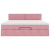 VidaXL Cadre de lit ottoman avec matelas rose 180x200 cm velours