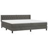 vidaXL Sommier &agrave; lattes de lit et matelas Gris fonc&eacute; 200x200cm Velours