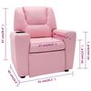 vidaXL Fauteuil inclinable enfants Similicuir Rose