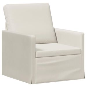vidaXL Canap&eacute; simple Cr&egrave;me 70 x 81 x 82 cm Velours (V)