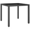 vidaXL Ensemble &agrave; Manger de jardin 3pcs r&eacute;sine tress&eacute;e et verre tremp&eacute;