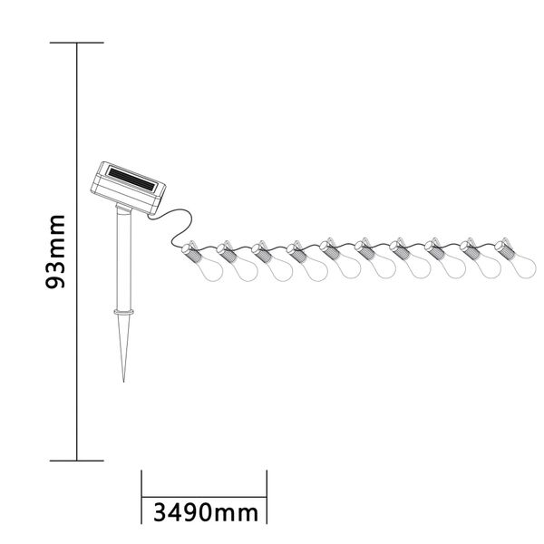 Luxform Guirlande lumineuse solaire 10 LED Alicante Transparent