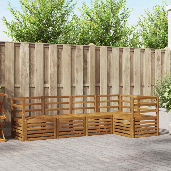 vidaXL Ensembles de canap&eacute;s 5 pcs Naturel Bois d'Acacia Massif