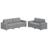 vidaXL Ensemble de canap&eacute; 2 pcs avec coussins en tissu gris clair