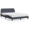 vidaXL Cadre de lit Dover gris fonc&eacute; 140x200 cm velours