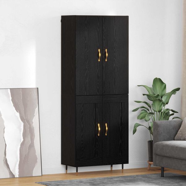 vidaXL Haut Armoire Chêne noir 69,5 x 34 x 180 cm Bois d'ingénierie