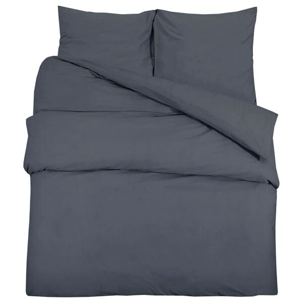 vidaXL Ensemble de housse de couette Anthracite 140x200 cm Coton