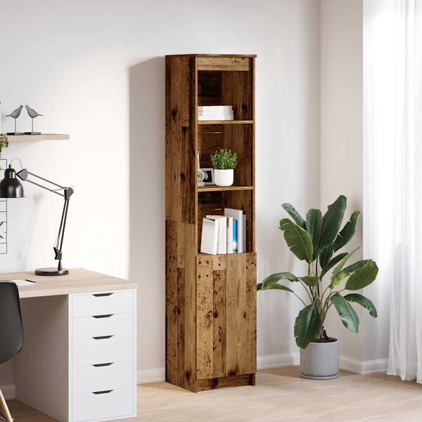 vidaXL Buffet haut 37,5x35x180 cm vieux bois bois d'ing&eacute;nierie