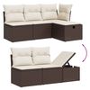 vidaXL Salon de jardin avec coussins 5 pcs marron r&eacute;sine tress&eacute;e