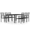 vidaXL Ensemble &agrave; manger de jardin 7 pcs Noir