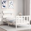 vidaXL Cadre de lit sans matelas blanc bois de pin massif
