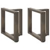 vidaXL Pieds de table basse en T, 2 pi&egrave;ces, noir, 50 x 25 x (42-43) cm, acier