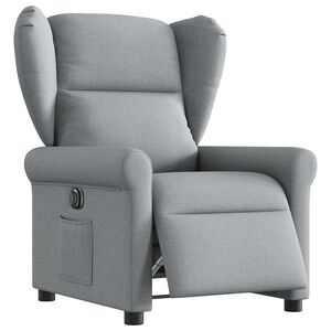 vidaXL Fauteuil inclinable &eacute;lectrique Gris clair Tissu