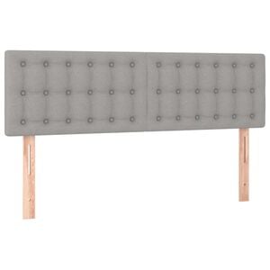 vidaXL T&ecirc;tes de lit Gris clair 144x5x78/88 cm Tissu