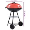 vidaXL Barbecue portable XXL au charbon avec roues 44 cm