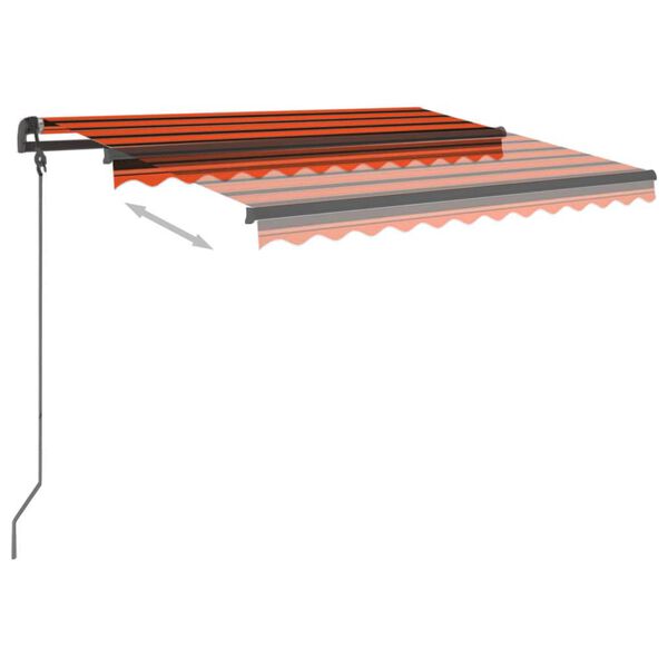 vidaXL Auvent automatique capteur de vent et LED 3x2,5 m Orange/marron