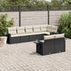 vidaXL Salon de jardin 8 pcs avec coussins noir r&eacute;sine tress&eacute;e
