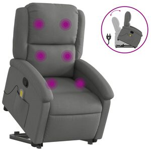 vidaXL Fauteuil de massage inclinable Gris fonc&eacute; Tissu