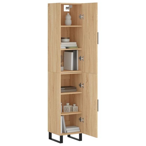 vidaXL Buffet haut Ch&ecirc;ne sonoma 34,5x34x180 cm Bois d'ing&eacute;nierie