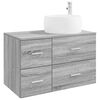 vidaXL Ensemble de mobilier de salle de bain 2 pc Sonoma gris
