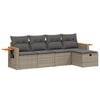 vidaXL Salon de jardin 5 pcs avec coussins gris r&eacute;sine tress&eacute;e