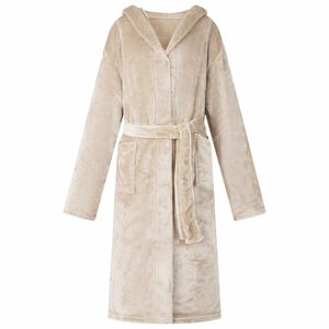 vidaXL Peignoir avec capuche Beige l Flanelle