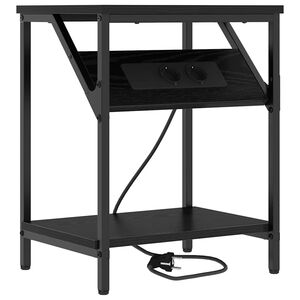 vidaXL Cabinet de chevet Ch&ecirc;ne noir 38 x 30 x 48 cm Bois d'ing&eacute;nierie