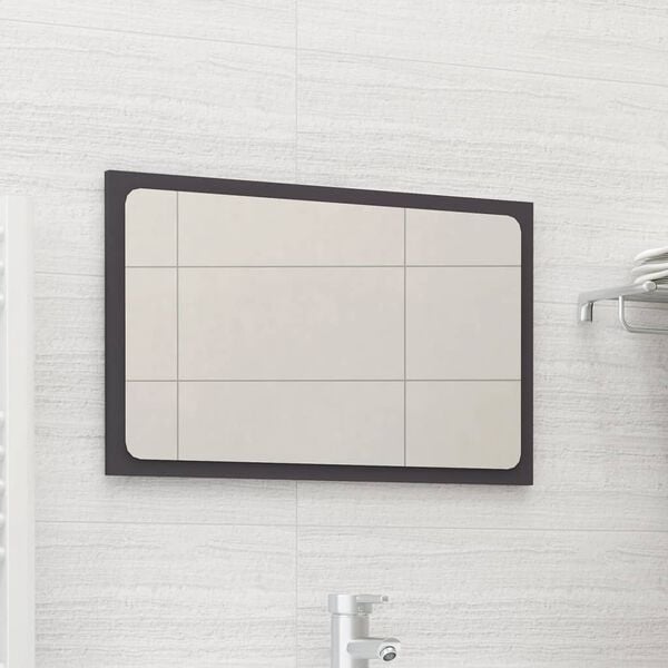 vidaXL Miroir de salle de bain Gris 60x1,5x37 cm Agglom&eacute;r&eacute;