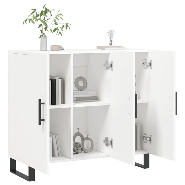 vidaXL Buffet blanc 90x34x80 cm bois d'ing&eacute;nierie