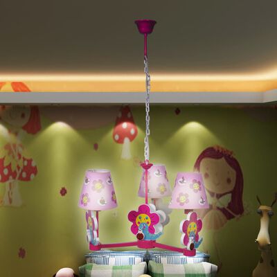 Luminaires chambres d'enfant modèle 3 abat-jours fleurs