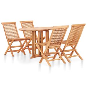 vidaXL Ensemble &agrave; manger d'ext&eacute;rieur pliable 5 pcs Bois solide de teck