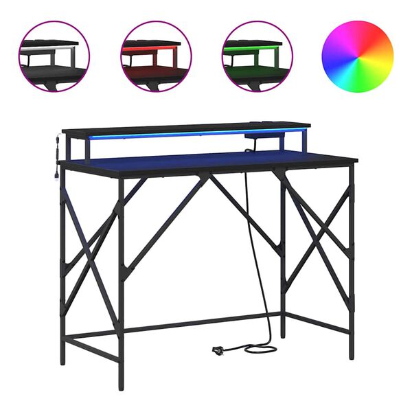 vidaXL Bureau Chêne noir 100 x 50 x 86,5 cm Bois d'ingénierie