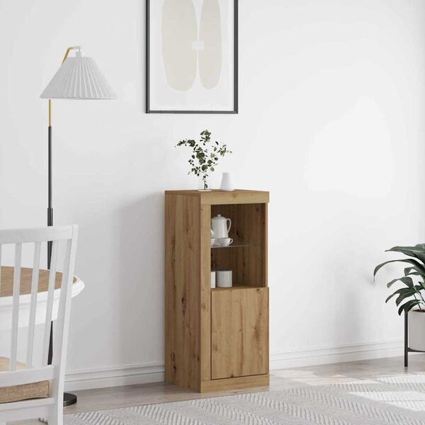 vidaXL Buffet LED Ch&ecirc;ne artisanal 41 x 37 x 100 cm Bois d'ing&eacute;nierie