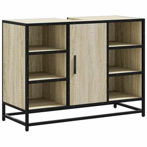 vidaXL Meuble de salle de bain avec lavabo Ch&ecirc;ne Sonoma 80 x 33 x 60 cm Bois d'ing&eacute;nierie