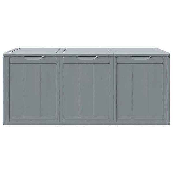 vidaXL Bo&icirc;te de rangement de jardin 270 L Gris PP aspect bois