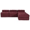 vidaXL Canapé modulaire 4 pcs Marron tissu